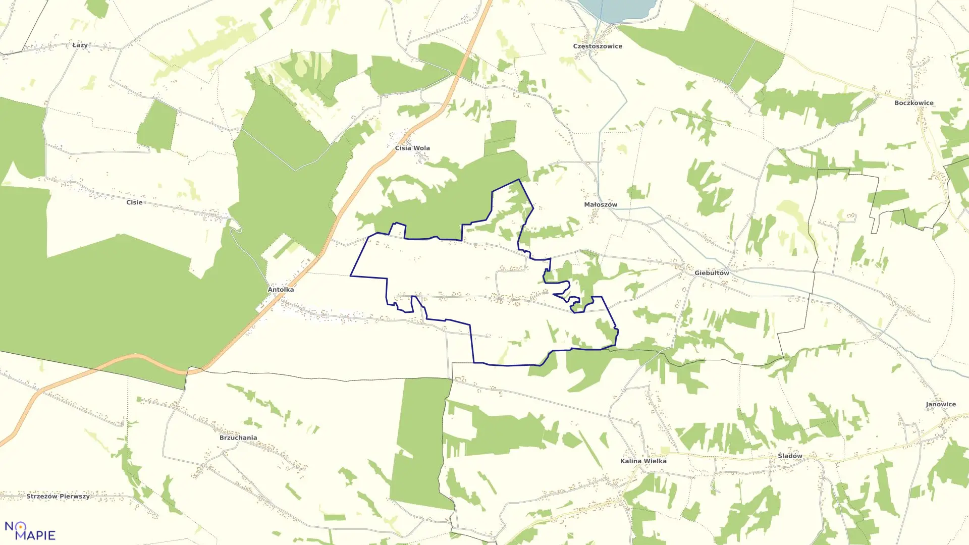 Mapa obrębu TOCHOŁÓW w gminie Książ Wielki